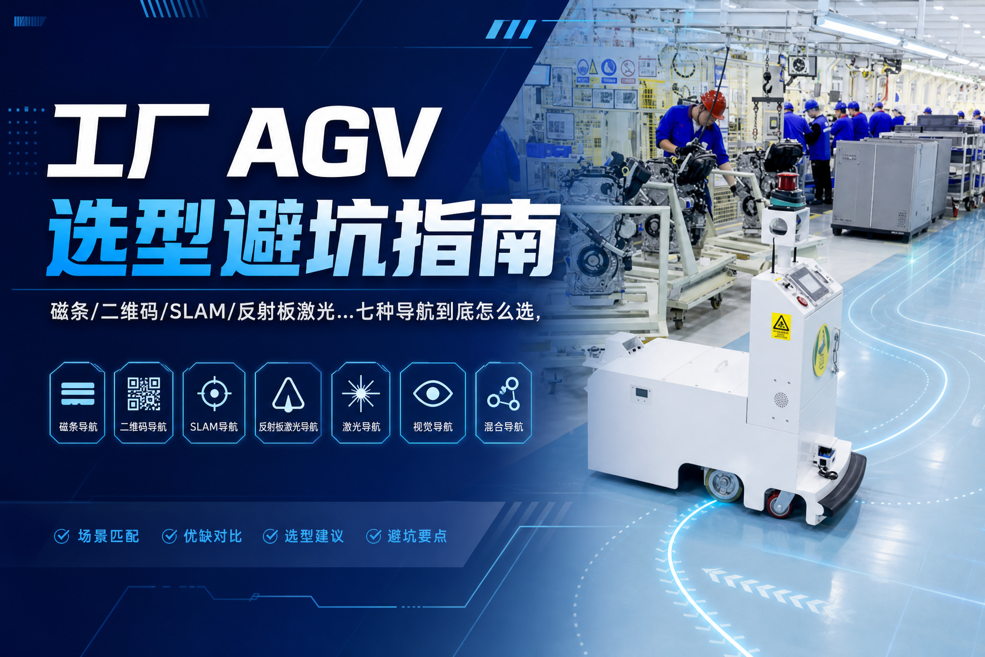 AGV导航方式全解析：从磁条到 V-SLAM，七种主流方案怎么选？
