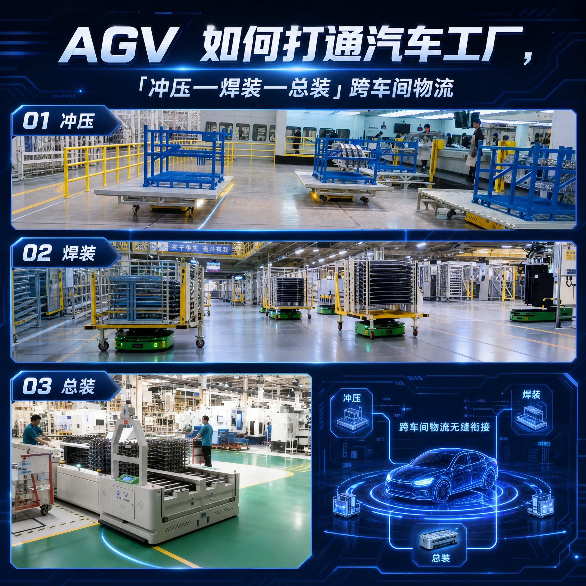 AGV如何打通汽车零部件工厂「冲压—焊装—总装」跨车间物流?